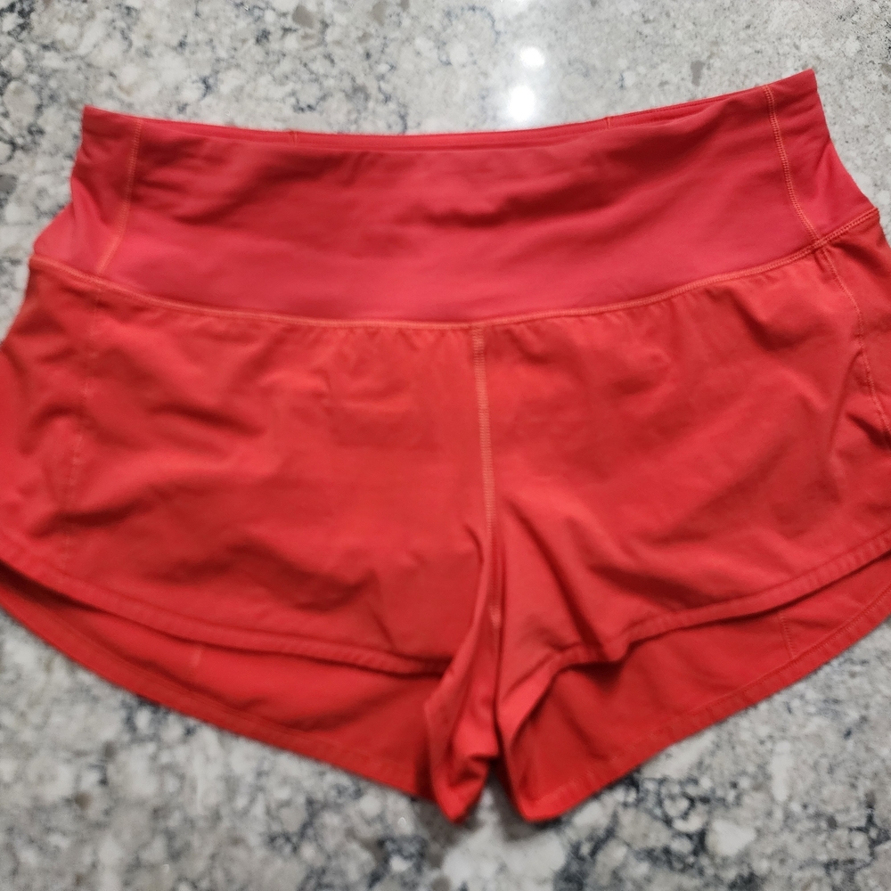 lululemon Speed Up Shorts In Crimson Red/Orange.